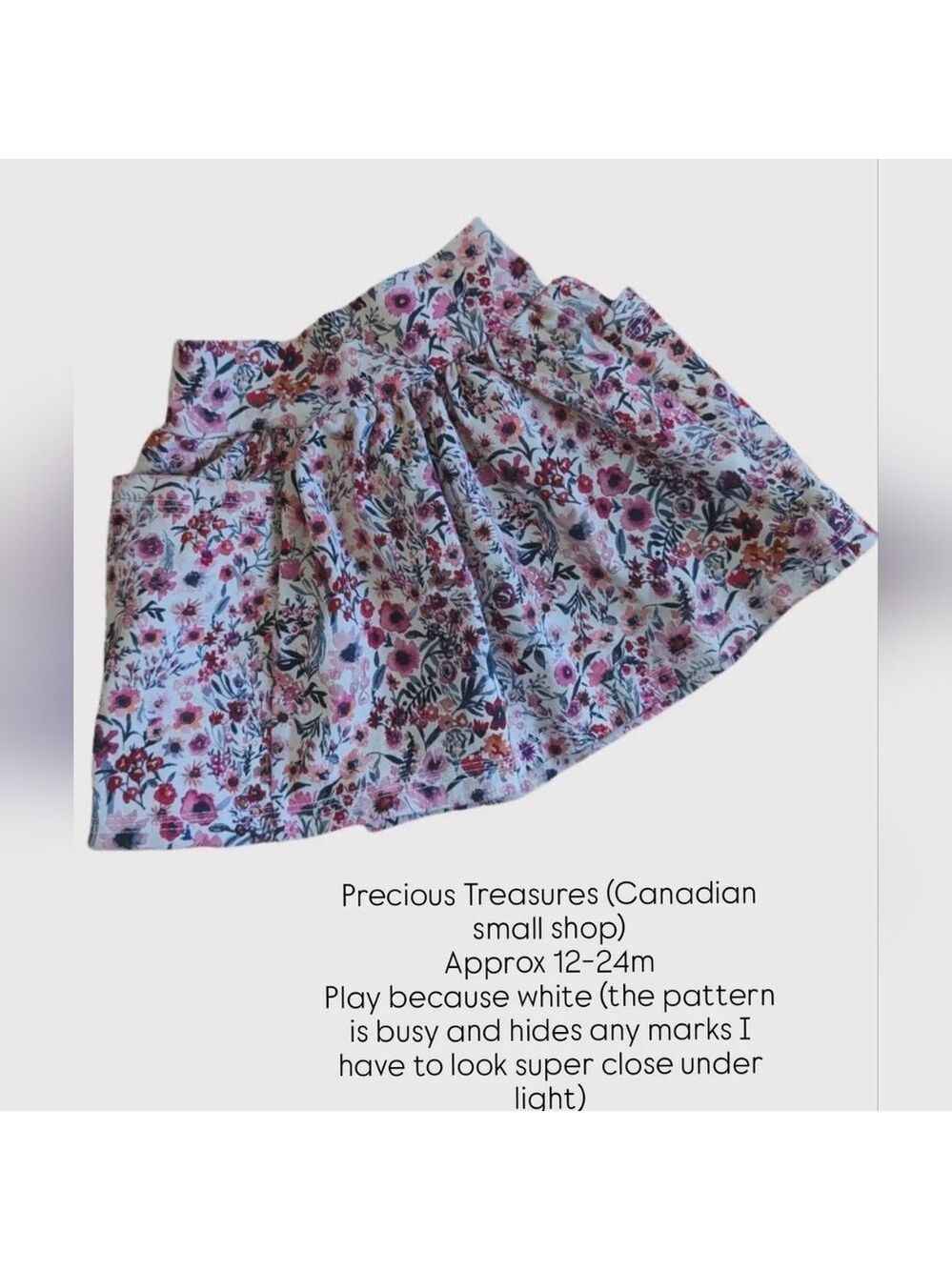 🩵4/$20 Handmade Small Shop Toddler Girls Floral Skirt for‎ 12m 18m 24m